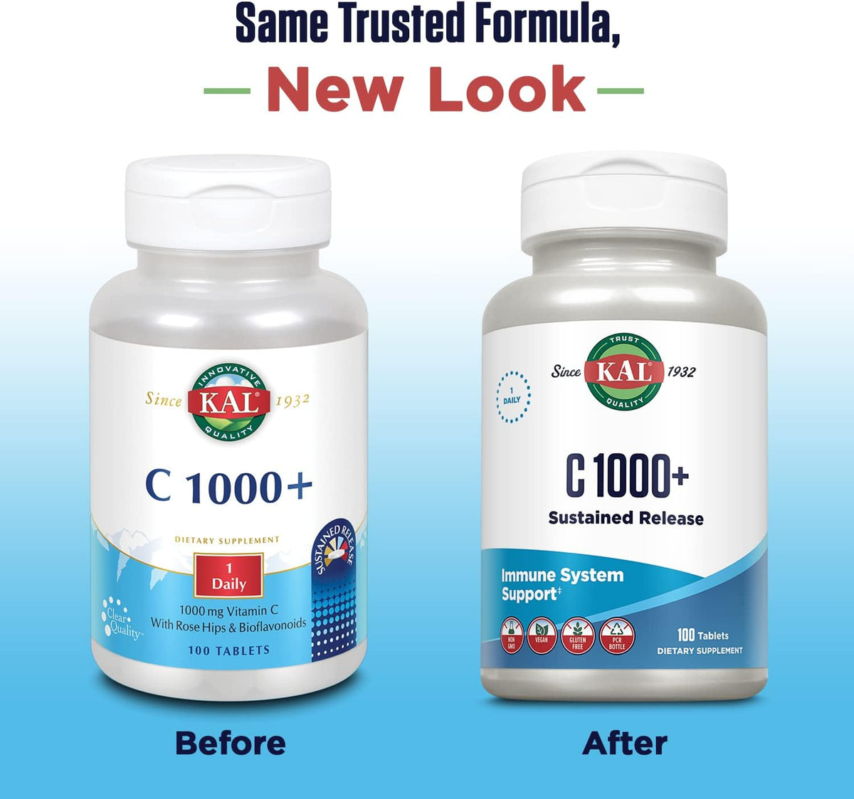 KAL C-1000 Plus Sustained Release Tablets, 1000 mg, 100 Count - görsel 2