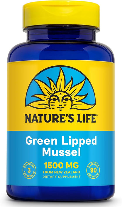 Nature's Life Green Lipped Mussel 1500 mg Capsules – Joint Health Support, 90 Capsules