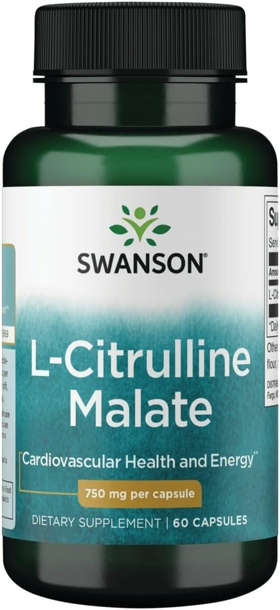 Swanson L-Citrulline Malate, 60 Capsules, 750 mg - Amino Acid Supplement - görsel 1