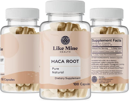 Pure Maca Root Capsules (100) - No Fillers, Single Ingredient