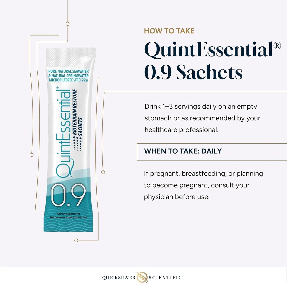 Quicksilver Scientific Quintessential 0.9 Sachets – Isotonic Mineral Hydration Supplement with Sea Water Minerals and Alpine Spring Water (30 Sachets) - görsel 6