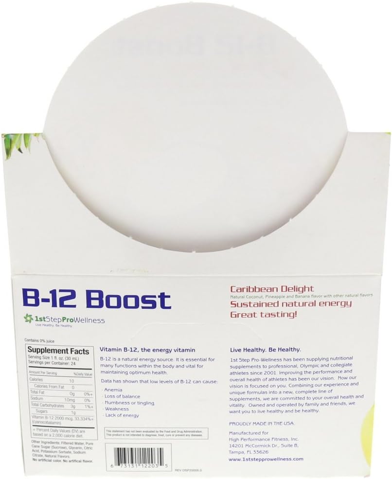 1st Step High Performance Fitness B-12 Boost, 12 x 59 ml Bottles - görsel 8