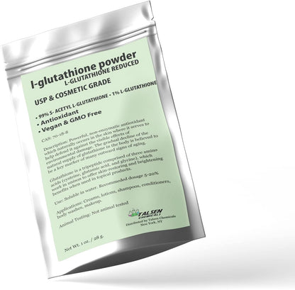 Reduced L-Glutathione Powder - DIY Cosmetic Grade Pure Glutathione Organic Powder for Skin (1 oz / 28 g)
