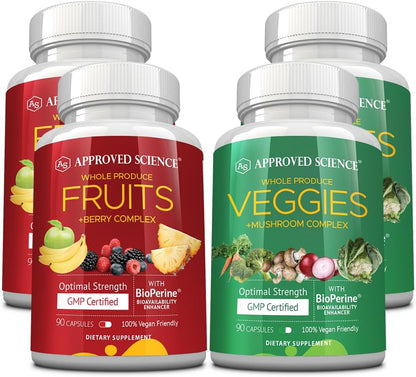 Approved Science Fruit & Veg - 42 Whole Fruit & Veg Supplement - 90 Capsules