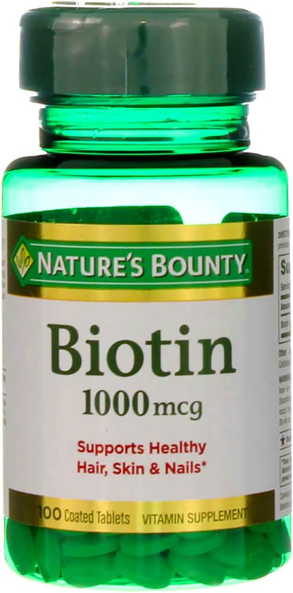 Nature's Bounty Biotin 1000mcg Coated Tablets – 100 Tablets