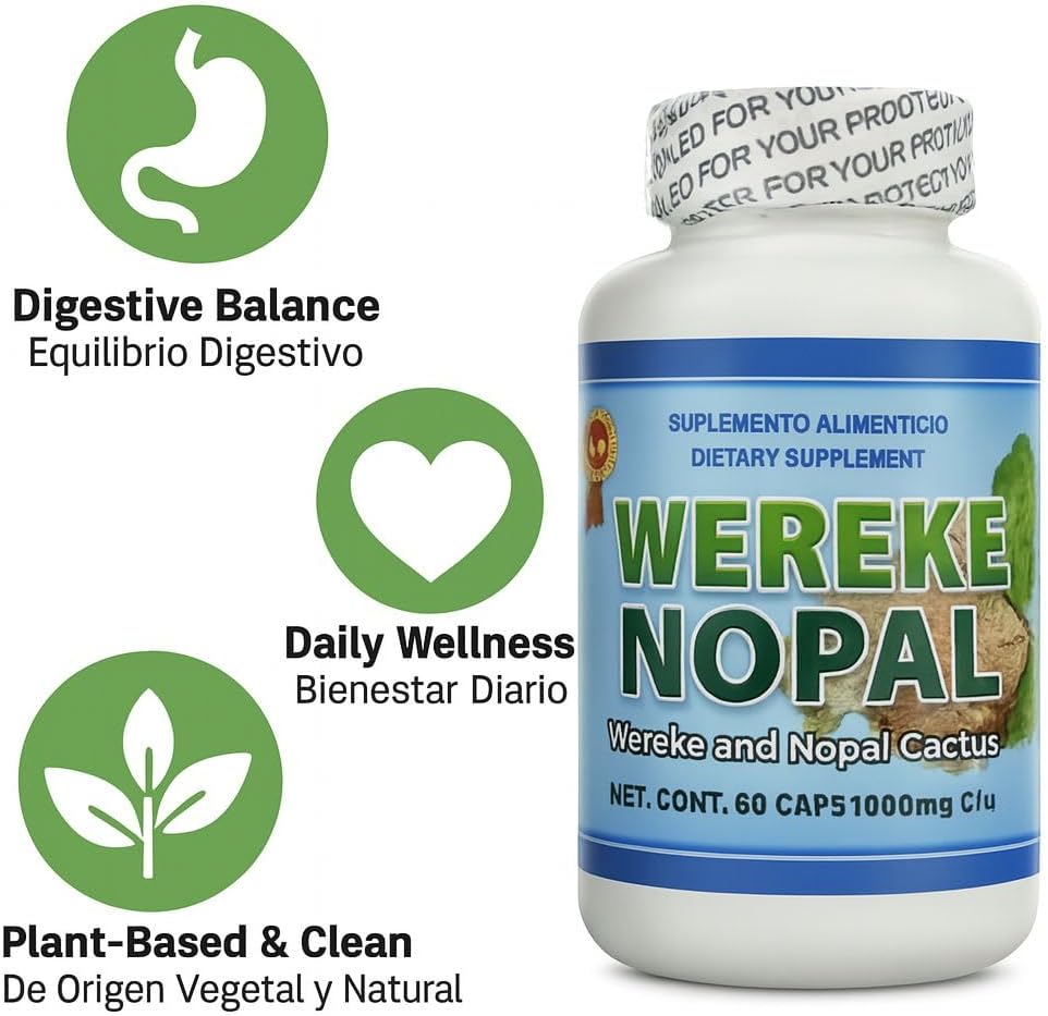 Wereke & Nopal Capsules – 60 Capsules (1000 mg Each) – Natural Herbal Supplement – Traditional Mexican Blend – by Lo + Natural - görsel 4