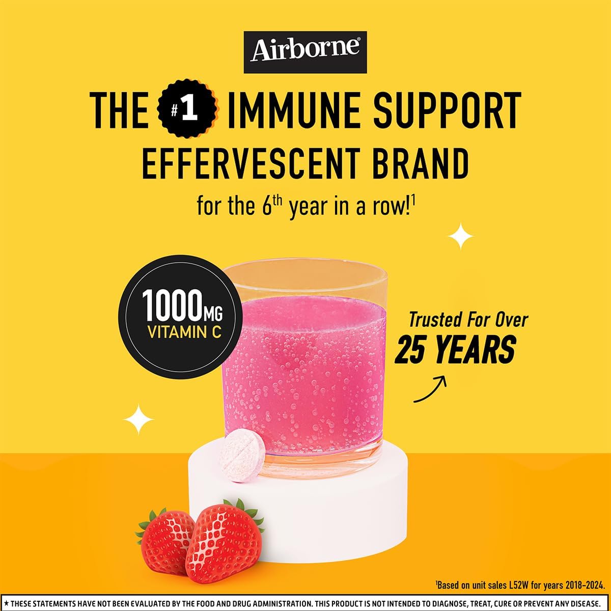 Airborne 1000mg Vitamin C with Vitamin D & Zinc - Sugar Free Effervescent Tablets for Immune Support, Very Berry Flavour with Antioxidants A, C, E - 30 Tablets (Pack of 2) - görsel 9