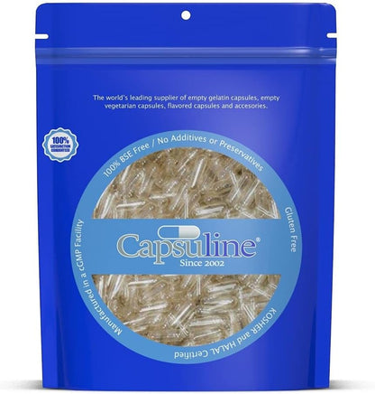 Capsuline Size 00 Clear Empty Gelatine Capsules – 500 Count