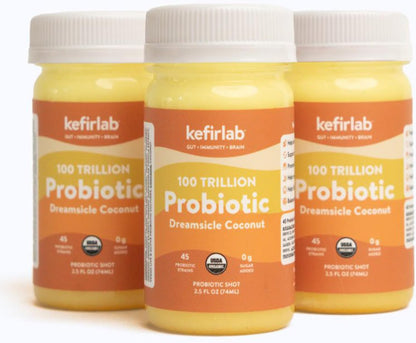KefirLab Probiotics 100 Trillion CFU - 36 Strains - Vegan & Organic - Vanilla (16-Pack)