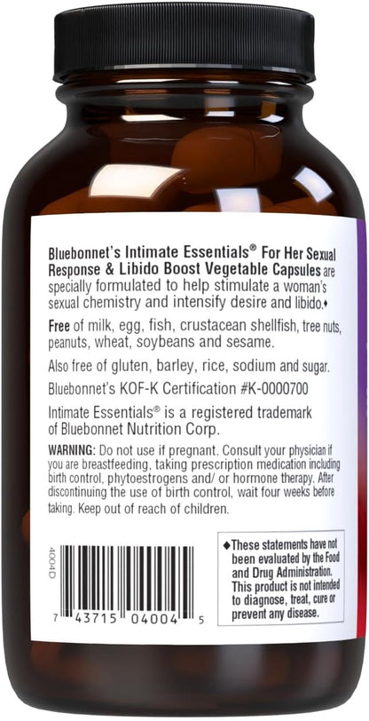 Bluebonnet Nutrition Intimate Essentials for Her – Female Vitality & Libido Support, 30 Capsules