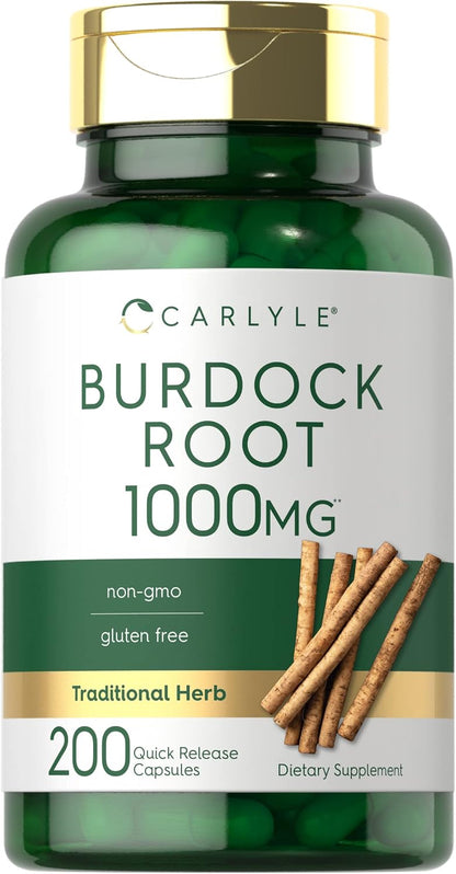 Carlyle Burdock Root Food Supplement | 200 Capsules | Arctium Lappa Extract | Traditional Herbal Remedy | Non-GM & Gluten-free