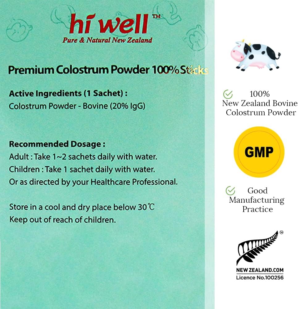 Hi Well Premium Grass-Fed Colostrum Powder, 60g (2g x 30 Sticks) - görsel 5