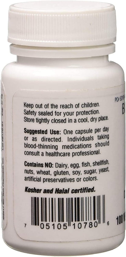 Bio-Tech Pharmacal MK-7 (Vitamin K2), 100 Vegetable Capsules – All-Natural Supplement – Supports Normal Bone Health and Blood Coagulation – Free from Dairy, Fish, Gluten, Peanut, Shellfish, GMOs, Kosher, Halal, & Soya