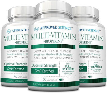 Approved Science Multivitamin - with Full-Spectrum B-Vitamins, Green Tea, Lutein, Lycopene, Zeaxanthin, BioPerine - 360 Capsules