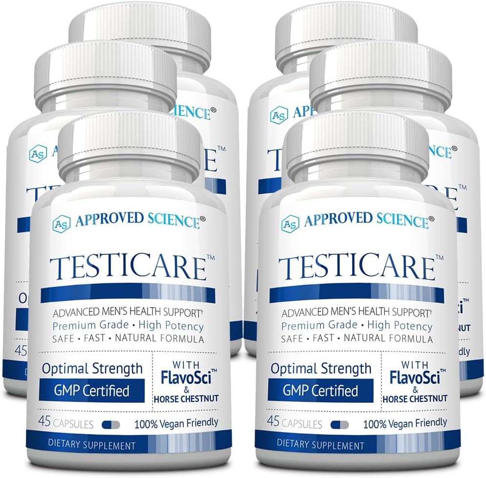 Approved Science TestiCare - Testicular Vein Support - Horse Chestnut, Witch Hazel - 270 Capsules (6 Bottles) - Vegan - görsel 1