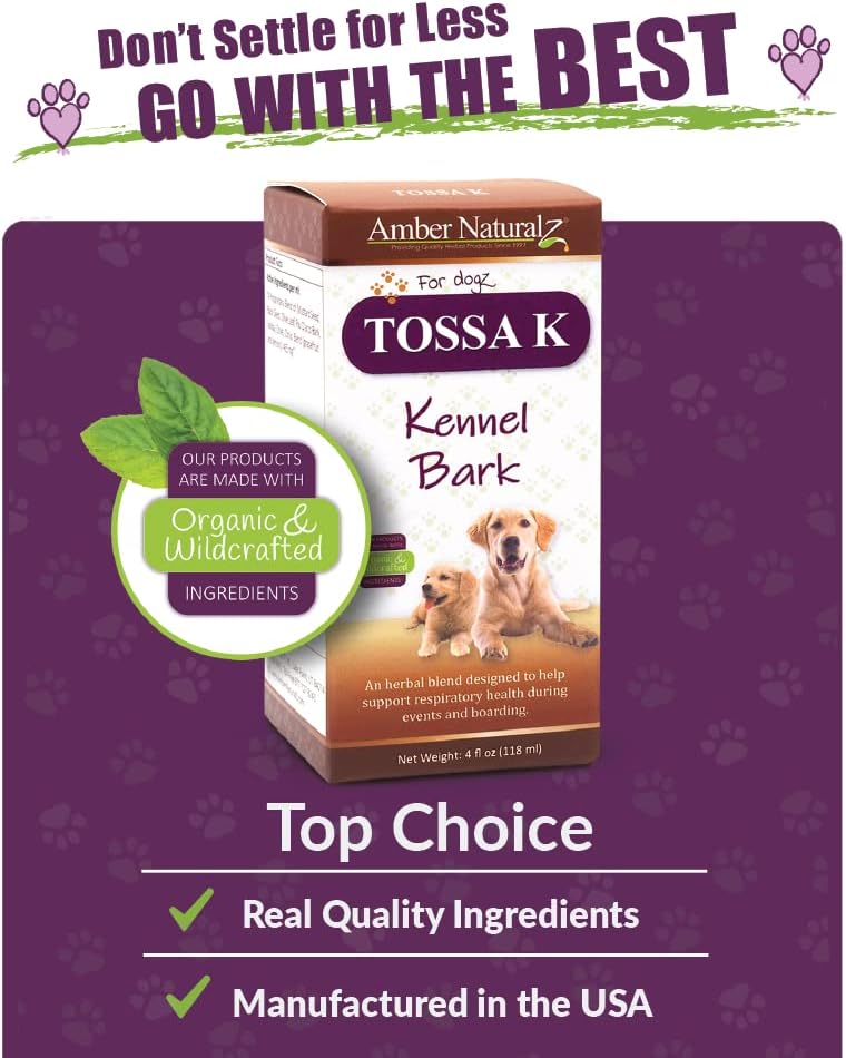 Amber NaturalZ Tossa K Kennel Bark Herbal Supplement for Dogs – Respiratory Support, 118 ml - görsel 5