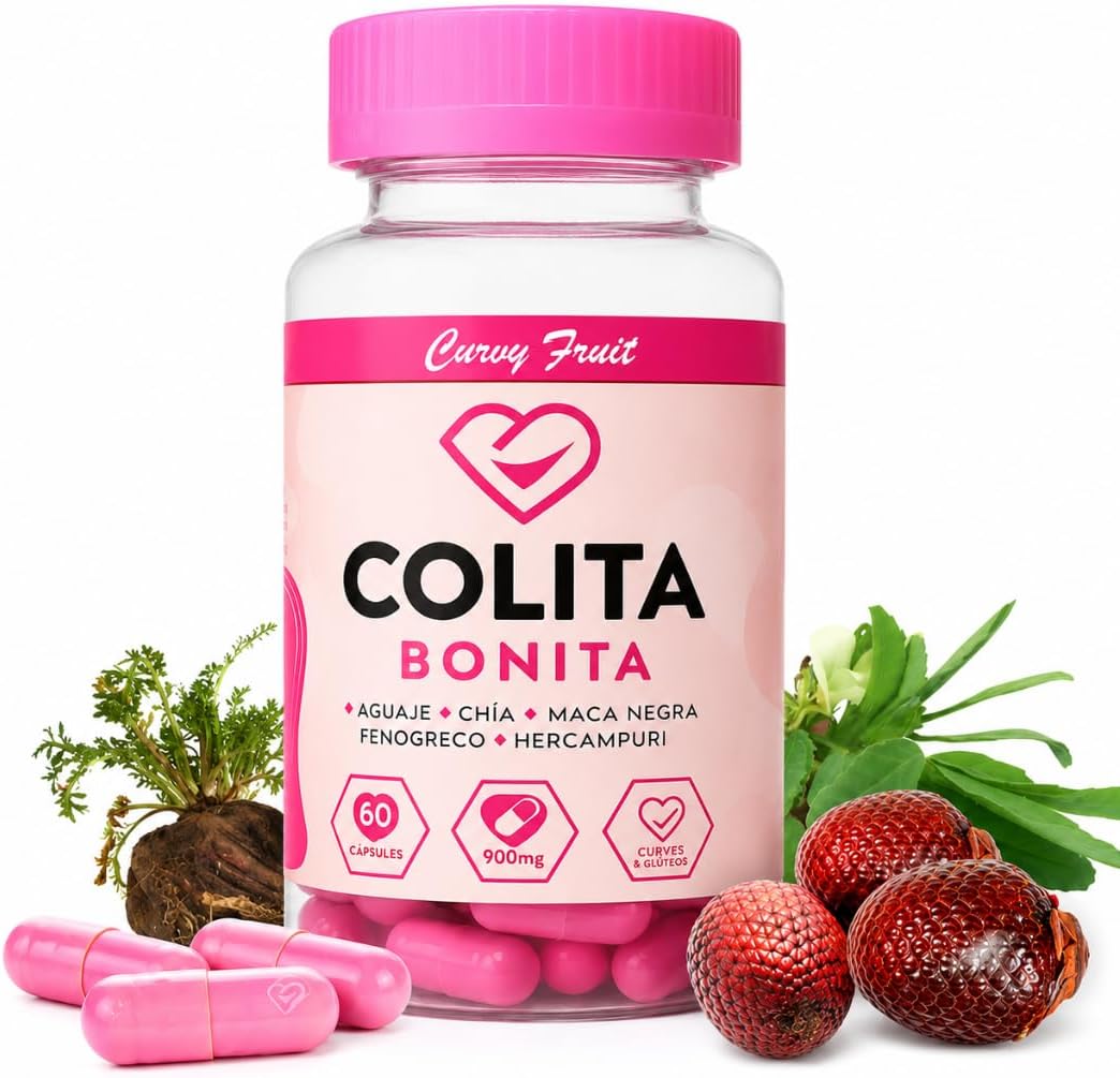 Colita Bonita: Body Shape Support with Aguaje, Fenugreek, Black Maca, Chia Seeds & Hercampuri (60 Capsules) - görsel 1