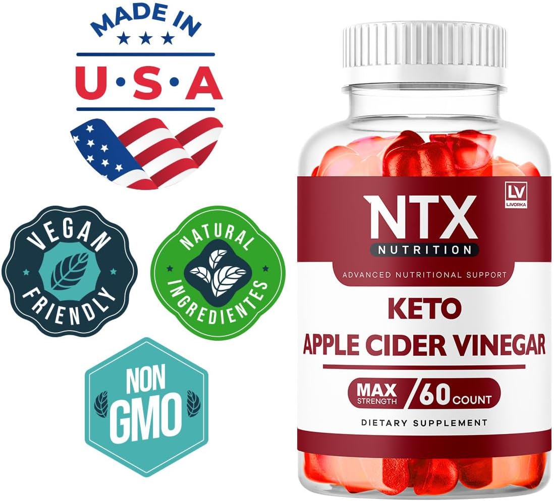 NTX Keto Gummies - Apple Cider Vinegar Supplement (3 Pack, 180 Gummies) - görsel 4