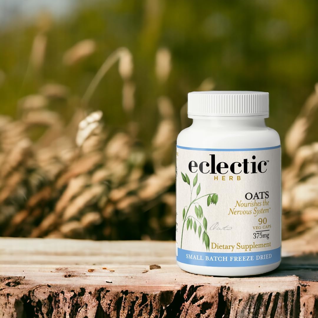 Eclectic Herb - Organic Oats Capsules | Milky Green Oats Avena Sativa | Nervous System Support | Natural Dietary Supplement | US-Grown, Vegan, Non-GMO, Gluten-free (90 CT | 375 mg) - görsel 5