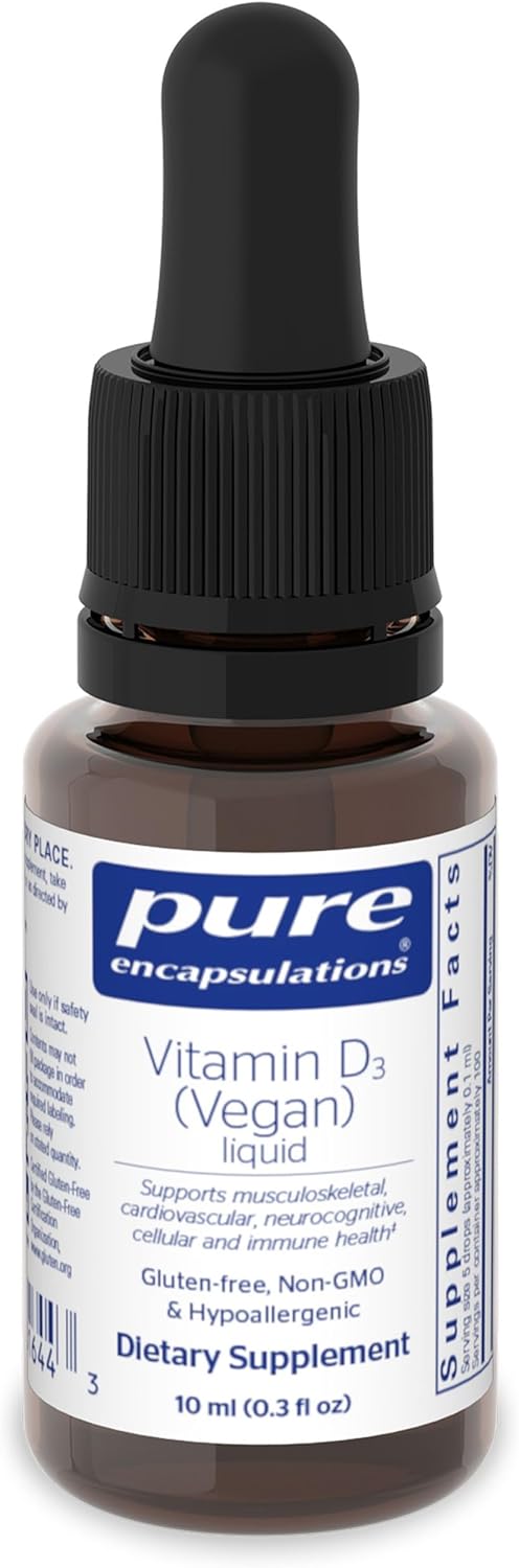 Pure Encapsulations Vitamin D3 (Vegan) Liquid – Hypoallergenic, Plant-Based D3 Supplement for Bone, Immune & Cardiovascular Support (9 ml) - görsel 1