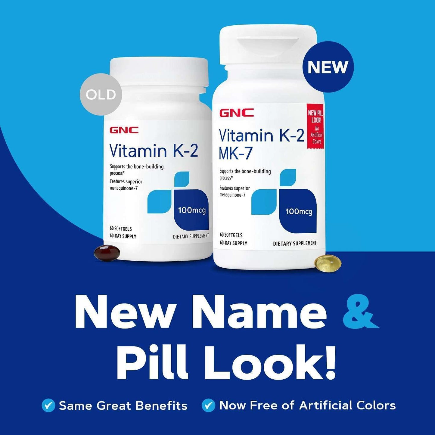 GNC Vitamin K-2 100mcg – Menaquinone-7 for Bone Health – 60 Softgels - görsel 3