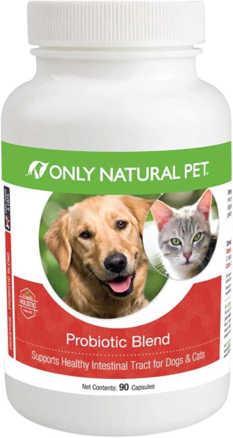 Only Natural Pet Probiotic for Dogs and Cats - Digestive & Intestinal Tract Health - 90 Capsules - görsel 1
