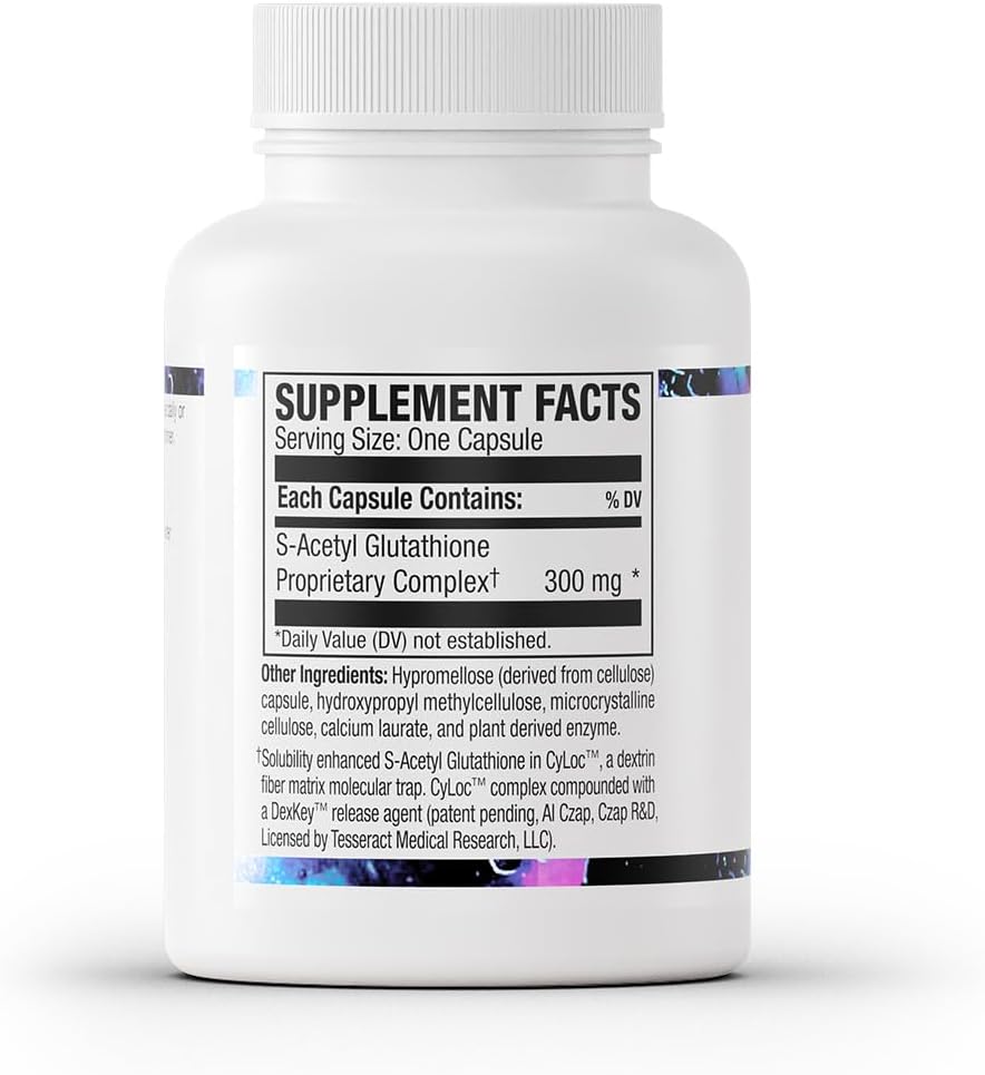 Tesseract SafeCell S-Acetyl Glutathione Supplement, 300mg, 60 Vegetarian Capsules - görsel 9