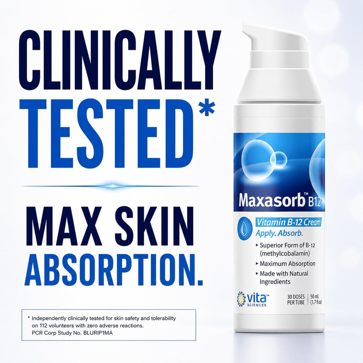 Vita Sciences Maxasorb Vitamin B12 Cream – Methylcobalamin 1000mcg Topical - görsel 4