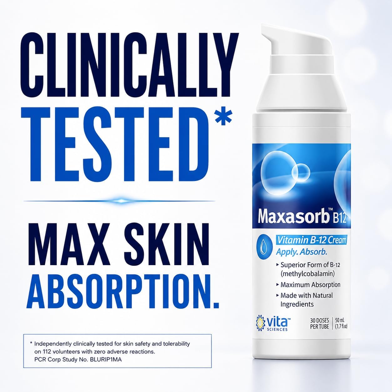 Vita Sciences Maxasorb Vitamin B12 Cream – Methylcobalamin 1000mcg Topical - görsel 4