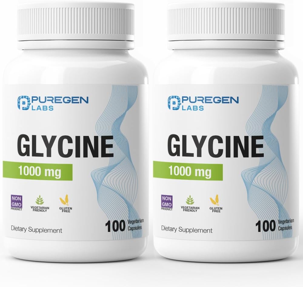 Puregen Labs Glycine 1000mg [High Potency] – 100 Vegetarian Capsules – Supports Restful Sleep – Non-GM, Gluten-free & Dairy-Free - görsel 7