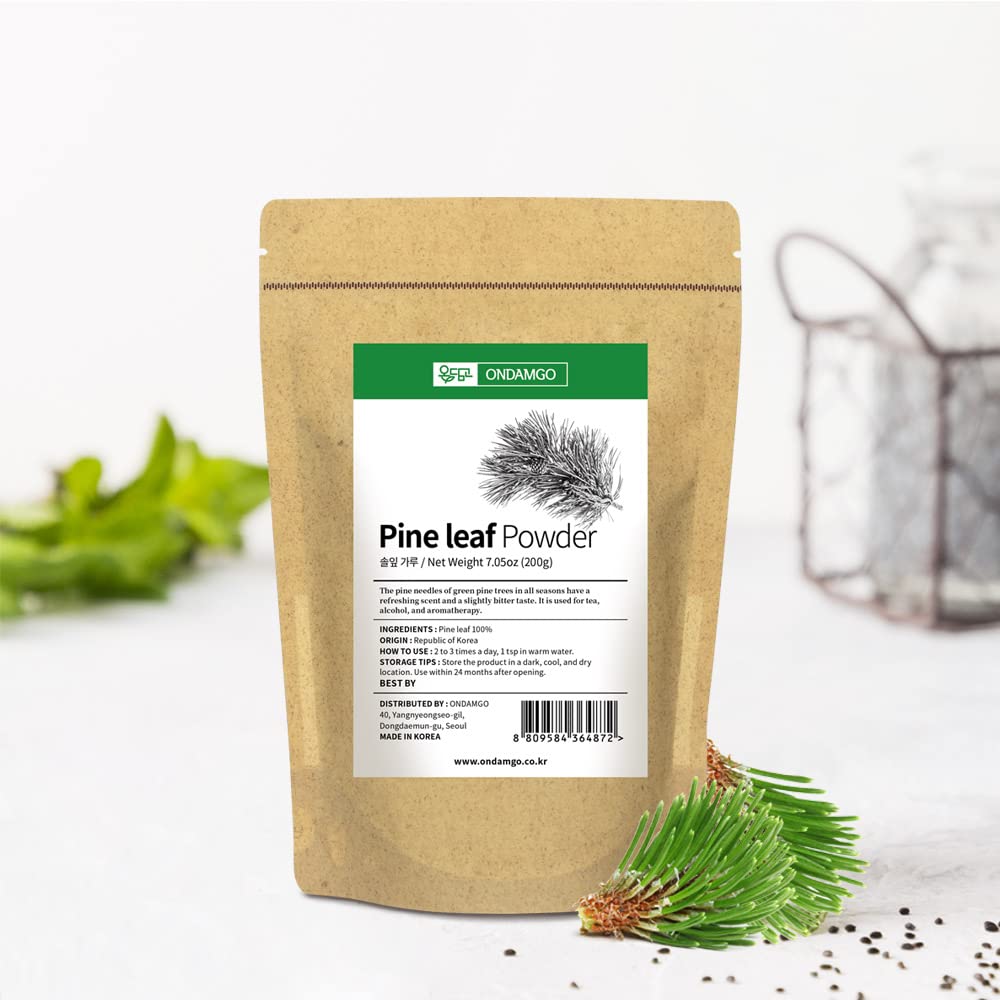ONDAMGO Natural Pine Needles Tea Powder - 100% Pine Leaf Powder (200g) - görsel 3