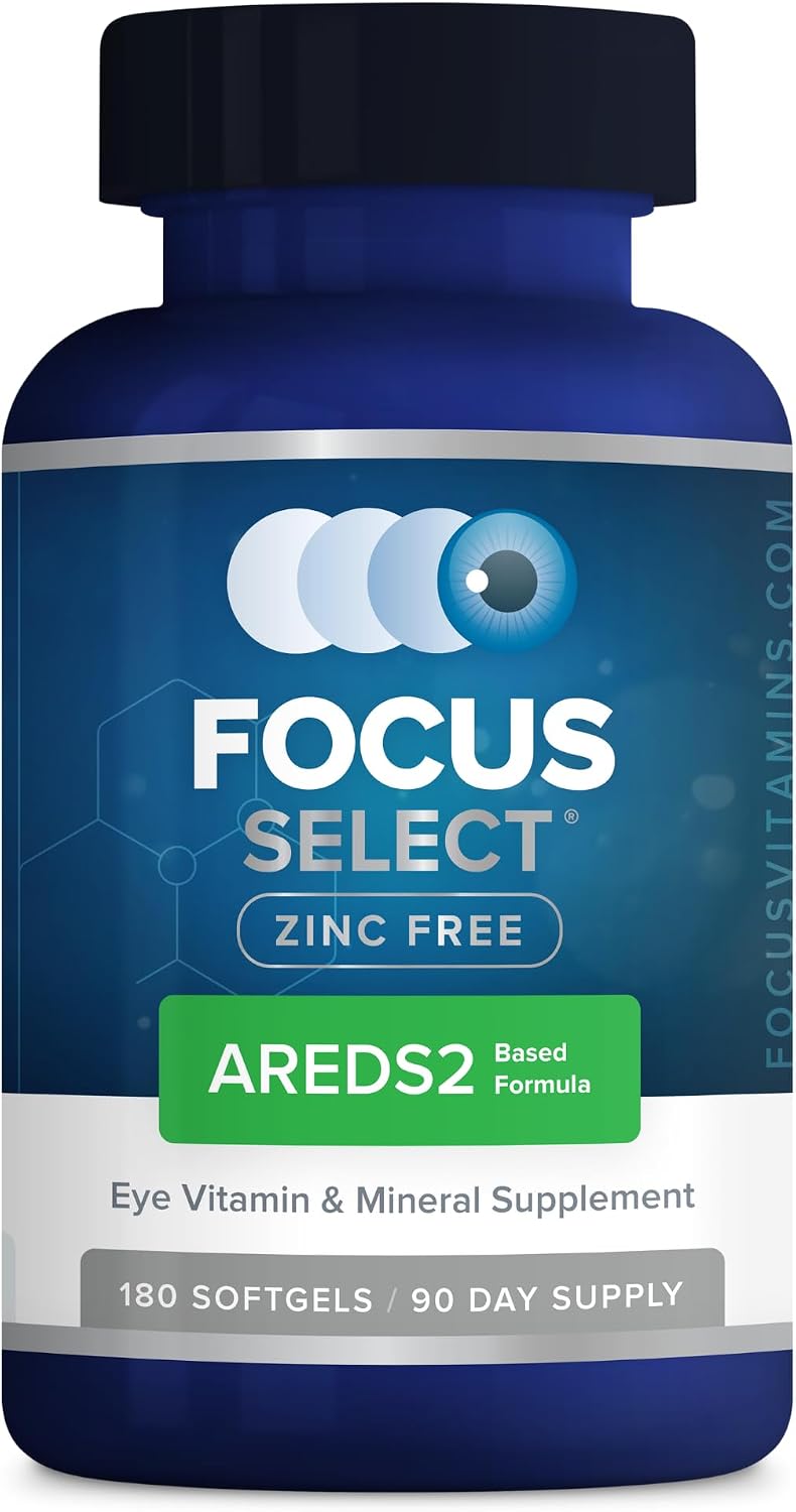 Focus Select Zinc Free Formula - AREDS2 Eye Supplement, 180 Softgels - görsel 1