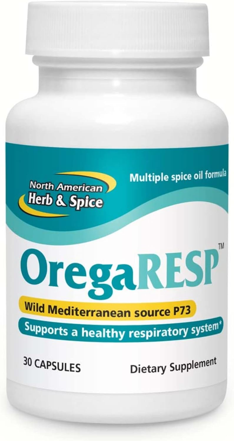 NORTH AMERICAN HERB & SPICE OregaRESP - 30 Capsules - Multiple Spice Oil Formula with Wild Mediterranean P73 Oregano - görsel 1