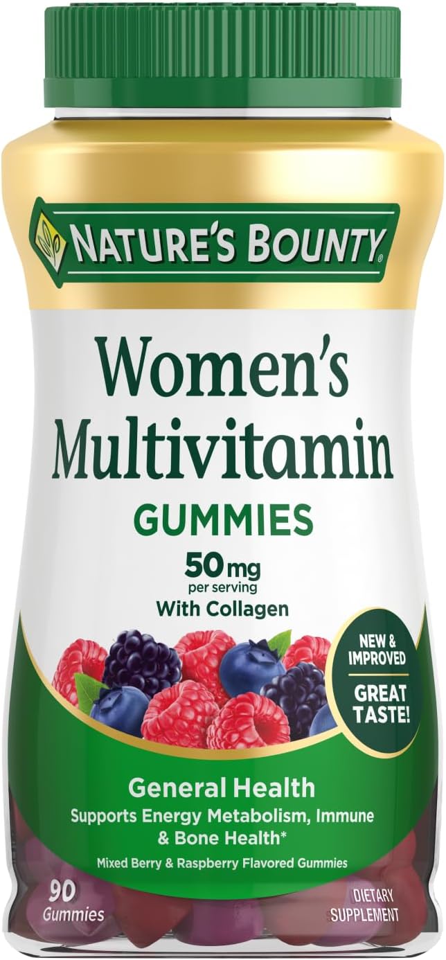 Nature's Bounty Women Multivitamin Gummies, Mixed Berry and Raspberry, 90 Count - görsel 1