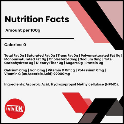 Vivion Vitamin C DC Powder - 5 kg - Ascorbic Acid & HPMC Direct Compression Excipient