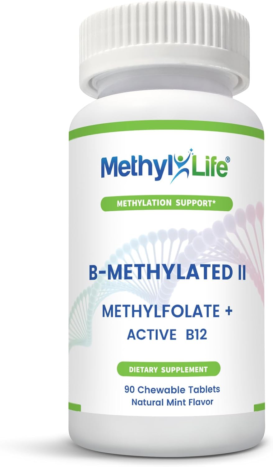 Methyl-Life® B-Methylated Chewable – 3 mg L-Methylfolate + Methyl B12 Sublingual Tablets (Methylcobalamin) | Active Folate & Vitamin B12 | Vegan, Non-GMO, Gluten-Free - görsel 4