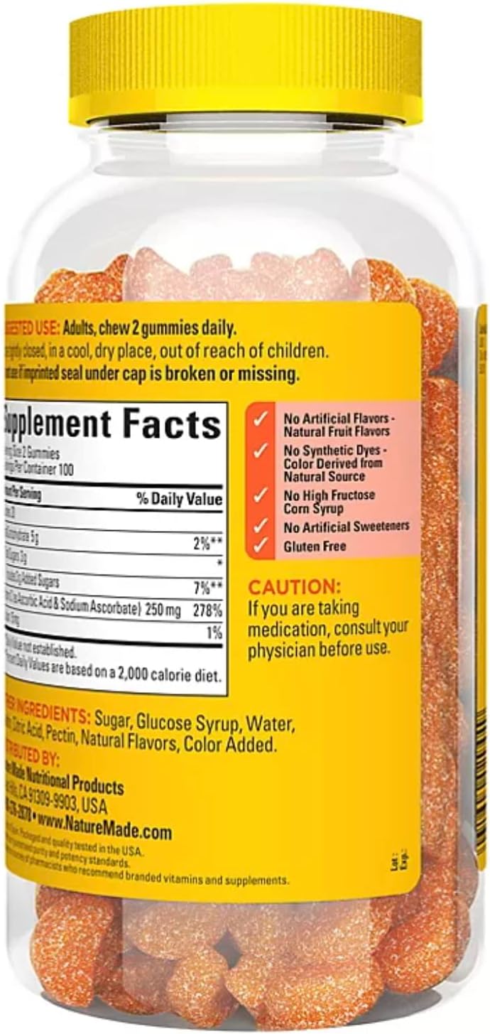 Nature Made Adult Gummies 200 Count Vitamin C Food Supplement, Orange Flavour - görsel 3