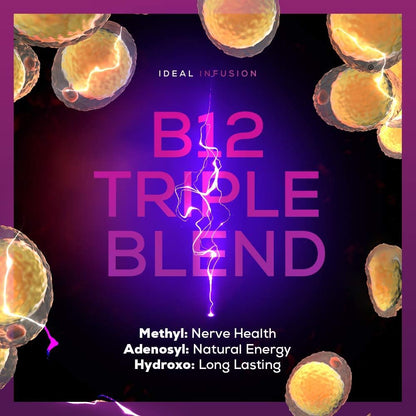 Ideal Infusion B-Bomb Triple B12 Liquid Spray - 5000 mcg Methylcobalamin, Adenosylcobalamin, Hydroxocobalamin - Nerve & Energy Support - Sugar Free, Keto Friendly (Organic CinnaPlum)