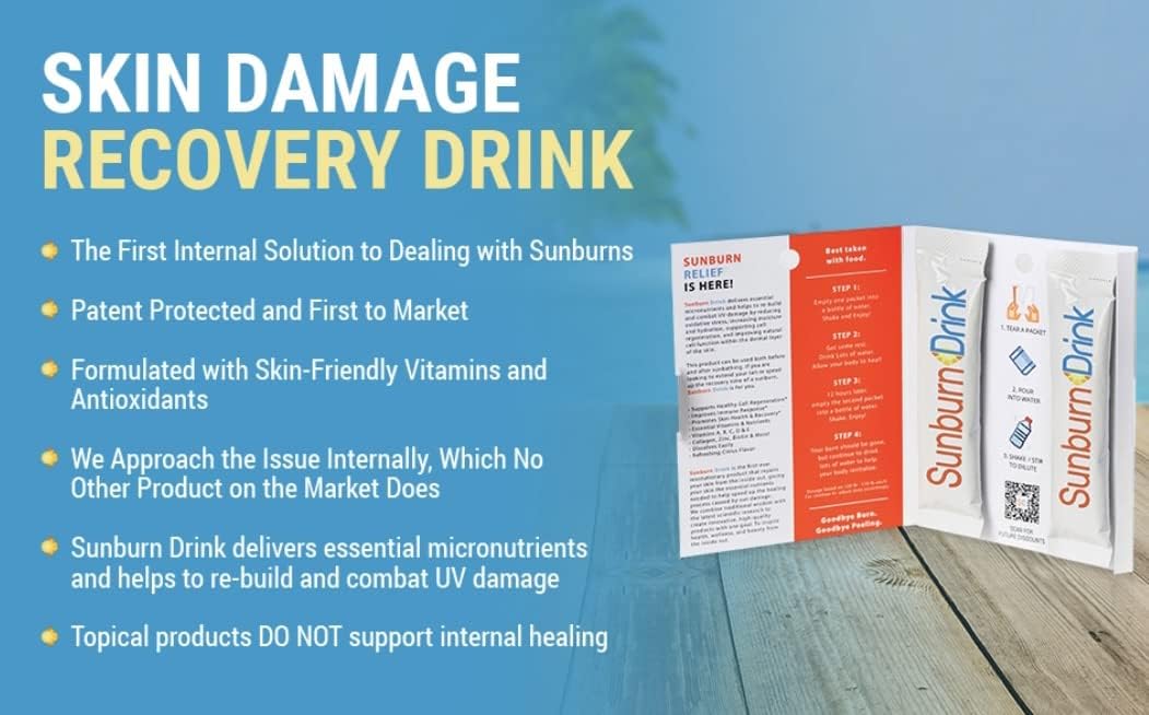 Sunburn Drink - After Sun Skin Care Supplement - Twin Pack - görsel 6