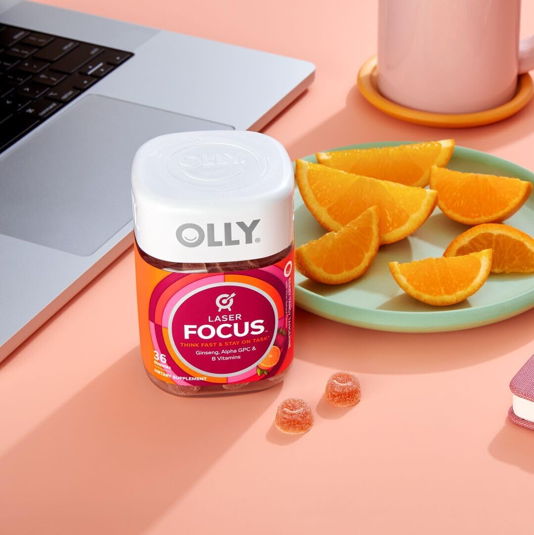 OLLY Laser Focus Gummy - Berry Tangerine - 36 Gummies - görsel 4
