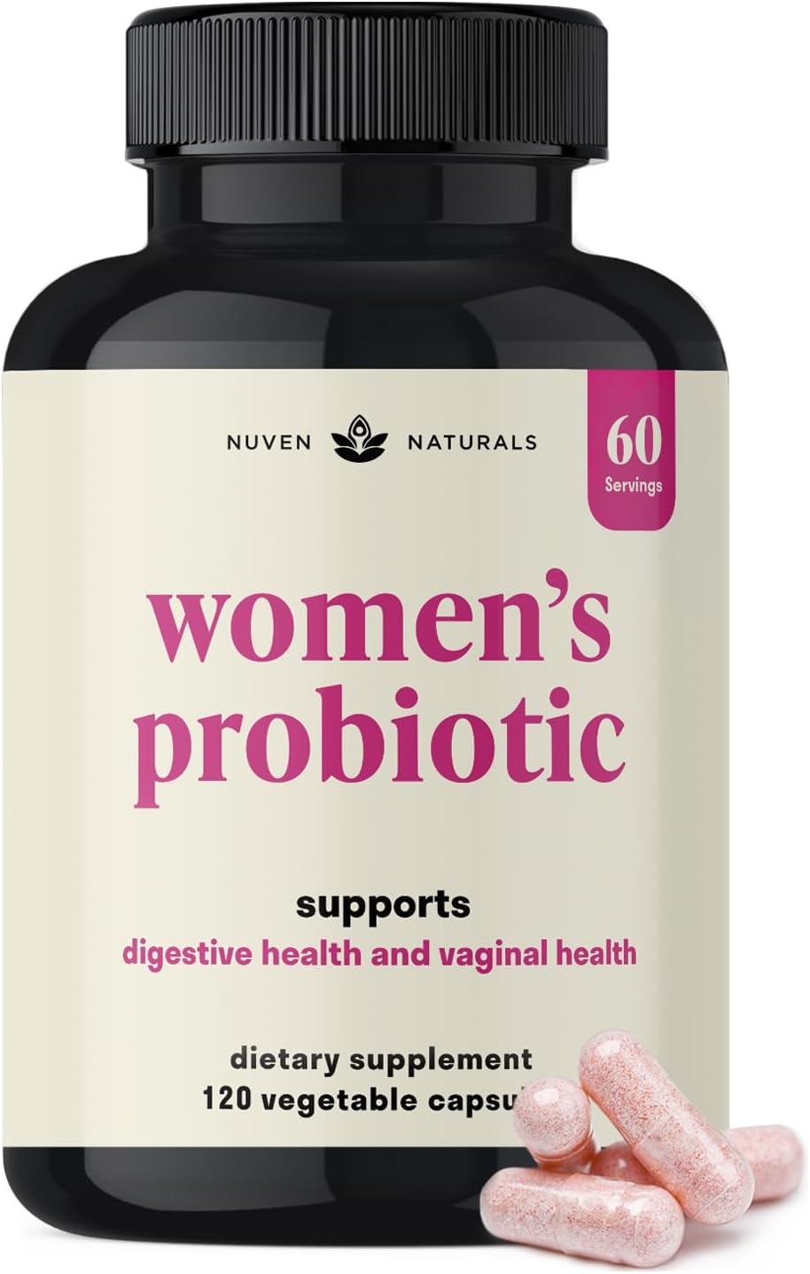 3-in-1 Women's Probiotic - 60 Capsules - 12 Unique Strains, Prebiotics, D-Mannose & Cranberry for Digestive, Vaginal & Immune Health - görsel 1