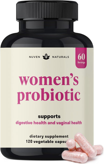 3-in-1 Women's Probiotic - 60 Capsules - 12 Unique Strains, Prebiotics, D-Mannose & Cranberry for Digestive, Vaginal & Immune Health