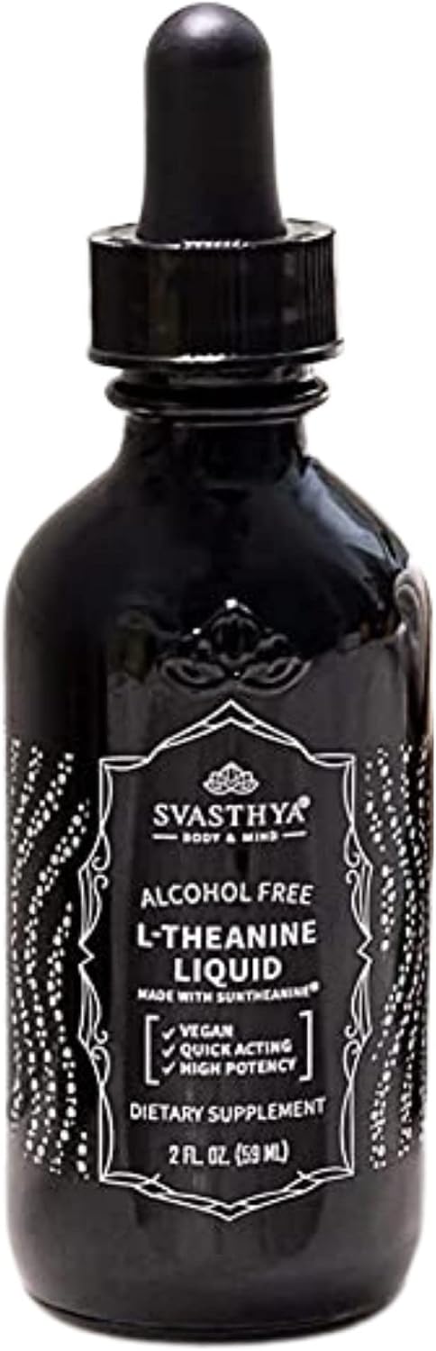 Svasthya Body & Mind 100% Pure L-Theanine Liquid Supplement for Relaxation and Focus - 60 ml - görsel 1