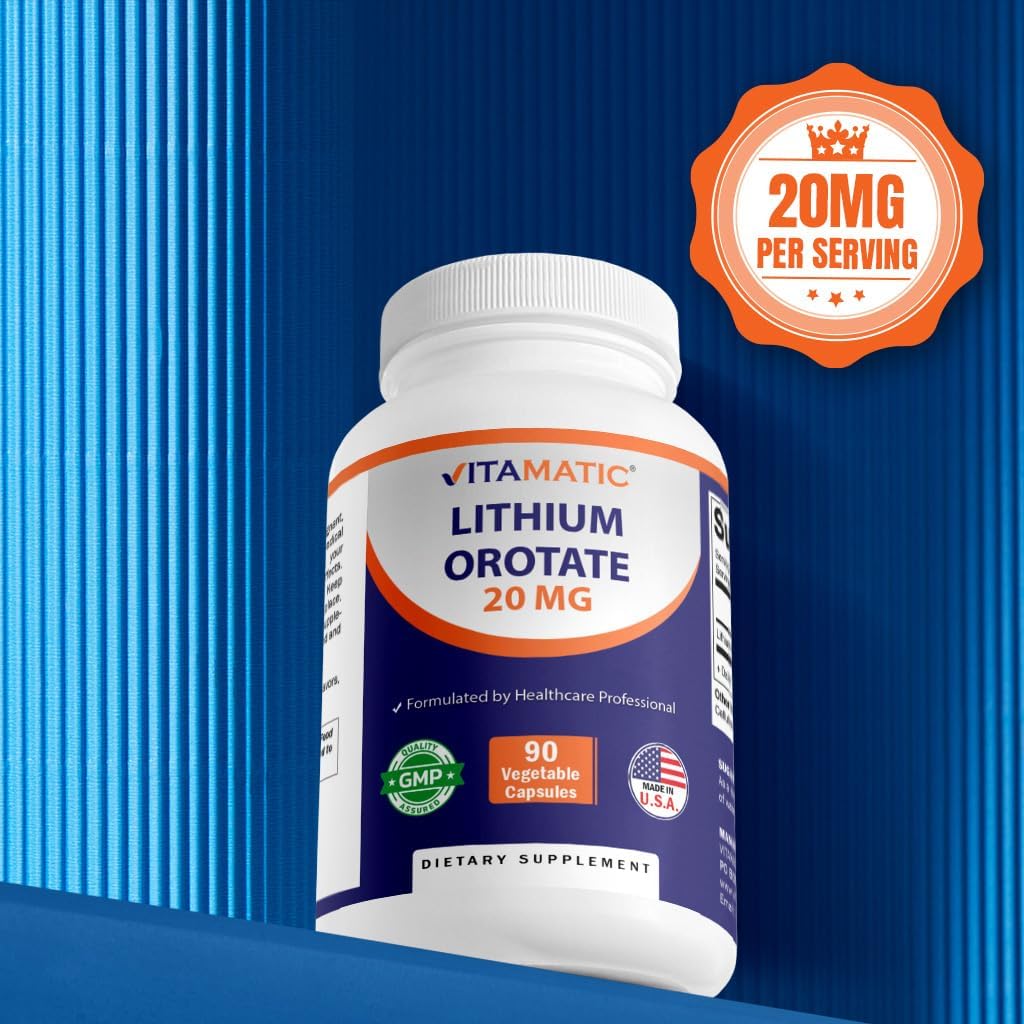 Vitamatic Lithium Orotate 20 mg, 90 Vegetable Capsules - Non-GMO, Gluten-free - görsel 5