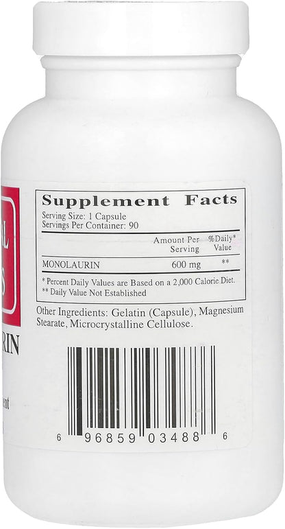 Ecological Formulae Monolaurin 600 mg, 90 Capsules