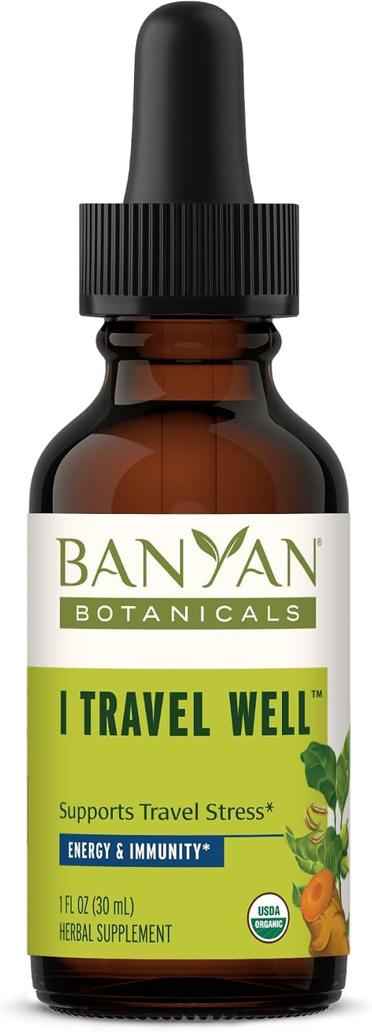 Banyan Botanicals I Travel Well Liquid Extract – Organic Fast-Acting Immune Support – 30 ml