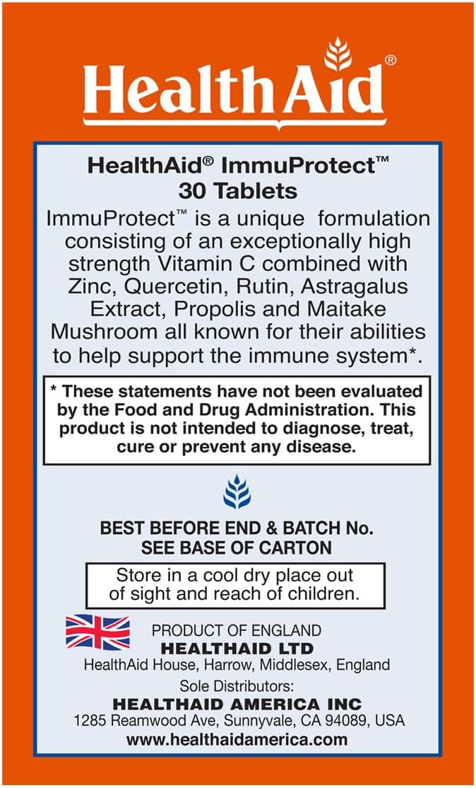 HealthAid ImmuProtect Daily Immune Support Tablets (30 Tablets) - görsel 3