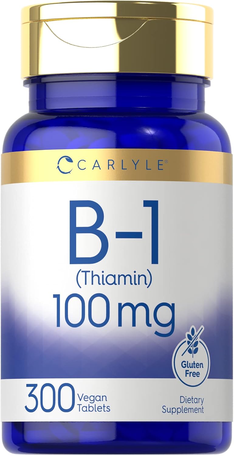 Carlyle Vitamin B1 (Thiamine) 100mg, 300 Vegan Tablets - görsel 1