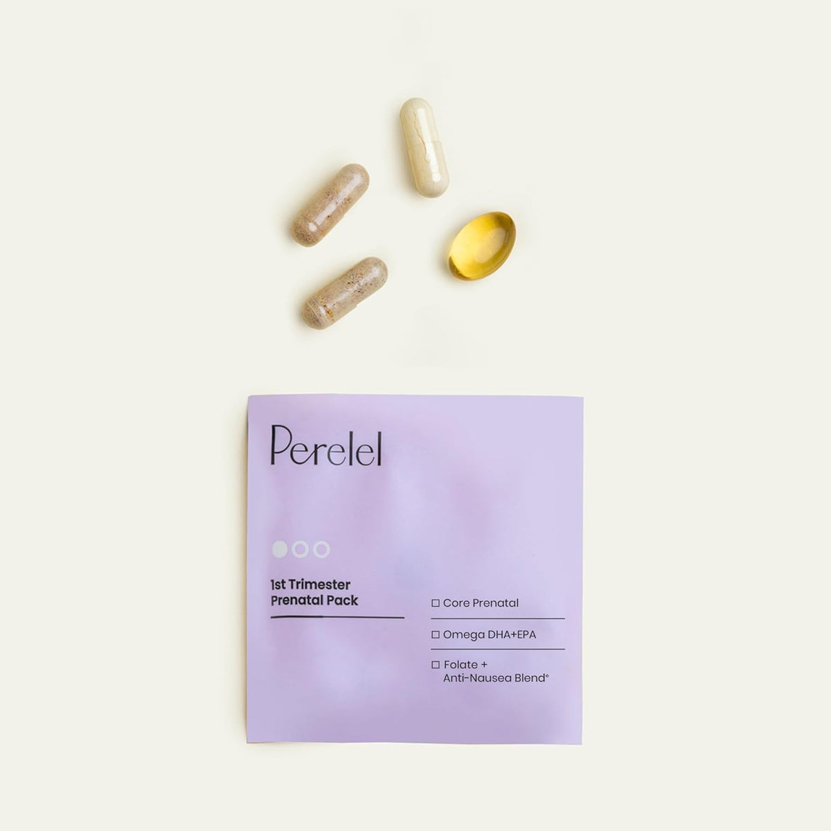 Perelel 1st Trimester Prenatal Pack, Multivitamin with Folate, Vitamin D, Omega 3, Iron & Ginger, Nutritional Support for Early Pregnancy, 30 Daily Pill Packs - görsel 5