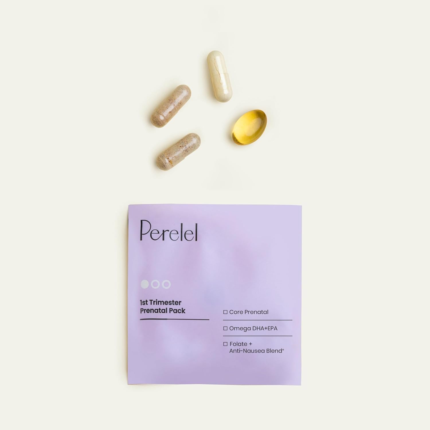 Perelel 1st Trimester Prenatal Pack, Multivitamin with Folate, Vitamin D, Omega 3, Iron & Ginger, Nutritional Support for Early Pregnancy, 30 Daily Pill Packs - görsel 5